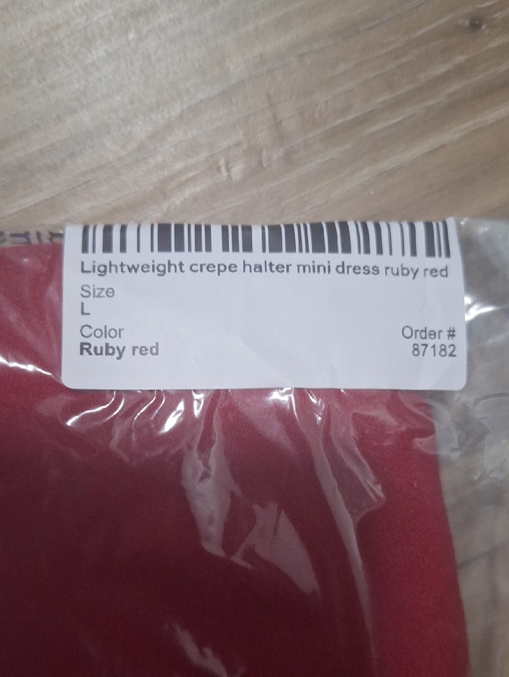 Quince Lightweight Crepe Halter Mini Dress Ruby Red L NWT - Picture 4 of 4